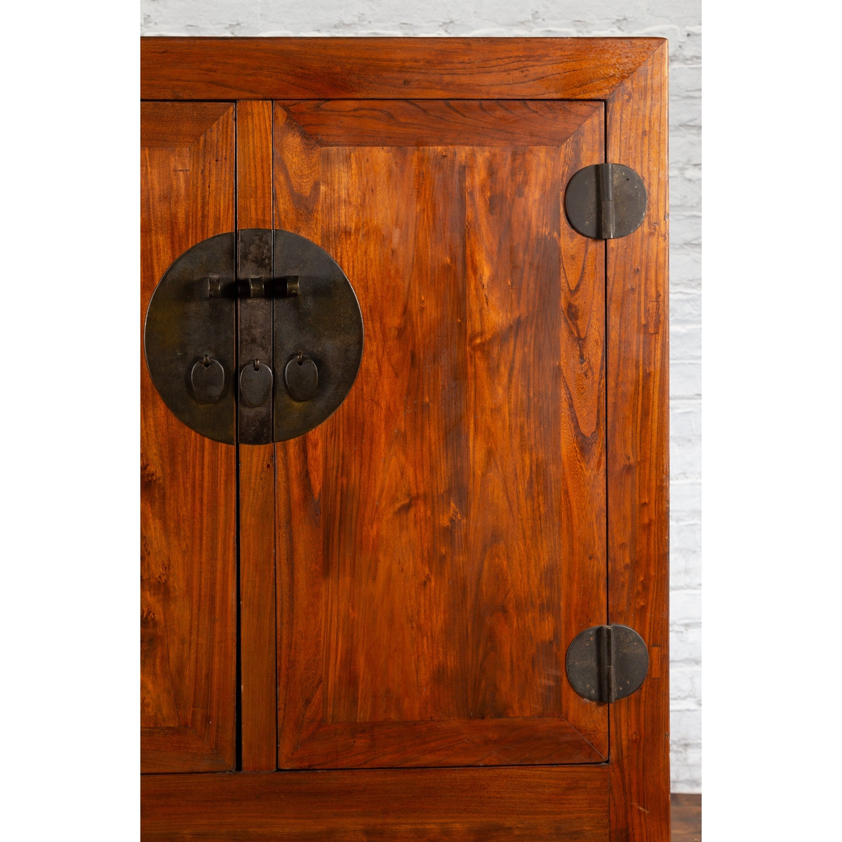 Chinese Qing Dynasty 19th Century Armoire with Carved Skirt and Large Medallion-9. Asian &amp; Chinese Furniture, Art, Antiques, Vintage Home Décor for sale at FEA Home