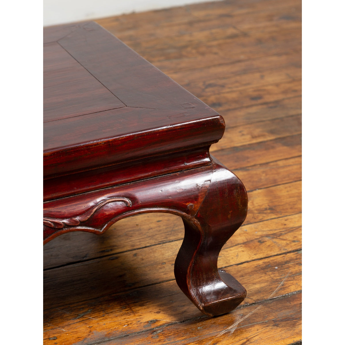 Chinese Qing Dynasty 19th Century Lacquered Wood Low Table with Cabriole Legs-10. Asian &amp; Chinese Furniture, Art, Antiques, Vintage Home Décor for sale at FEA Home