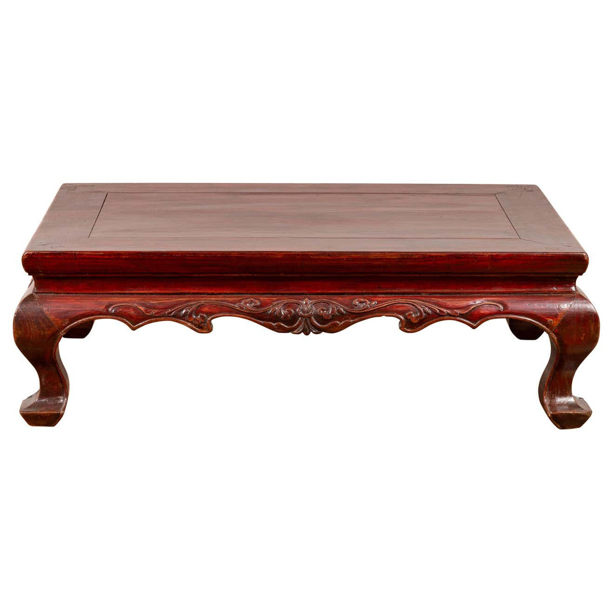 Chinese Qing Dynasty 19th Century Lacquered Wood Low Table with Cabriole Legs-1. Asian & Chinese Furniture, Art, Antiques, Vintage Home Décor for sale at FEA Home