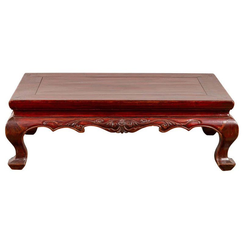 Chinese Qing Dynasty 19th Century Lacquered Wood Low Table with Cabriole Legs-1. Asian & Chinese Furniture, Art, Antiques, Vintage Home Décor for sale at FEA Home