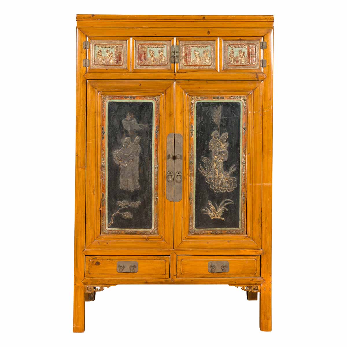Chinese Qing Dynasty 19th Century Cabinet with Guanyin and Ceremonial Ancestors-1. Asian & Chinese Furniture, Art, Antiques, Vintage Home Décor for sale at FEA Home