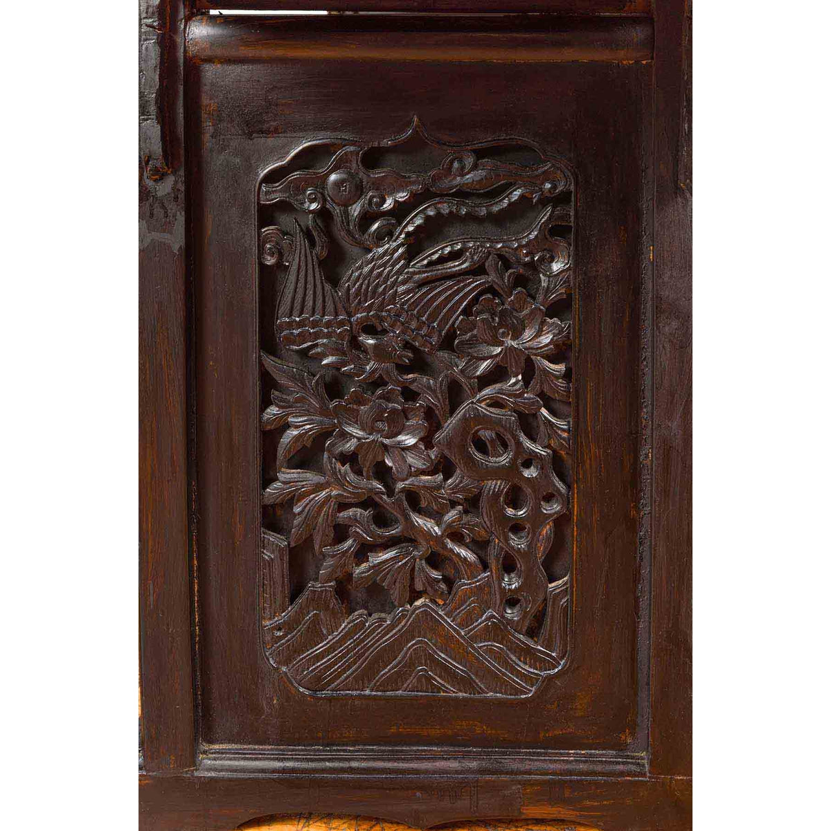 Antique Chinese Ming Style Altar Table with Carved Apron and Black Patina-16. Asian &amp; Chinese Furniture, Art, Antiques, Vintage Home Décor for sale at FEA Home