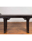 Antique Chinese Ming Style Altar Table with Carved Apron and Black Patina-7. Asian & Chinese Furniture, Art, Antiques, Vintage Home Décor for sale at FEA Home
