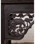 Antique Chinese Ming Style Altar Table with Carved Apron and Black Patina-12. Asian & Chinese Furniture, Art, Antiques, Vintage Home Décor for sale at FEA Home