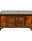 Chinese Qing 19th Century Coffee Table with Storage and Painted Floral Decor-1. Asian & Chinese Furniture, Art, Antiques, Vintage Home Décor for sale at FEA Home