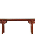 Ming Dynasty Style Chinese Elm Sang de Bœuf Console Table with Carved Apron-1. Asian & Chinese Furniture, Art, Antiques, Vintage Home Décor for sale at FEA Home