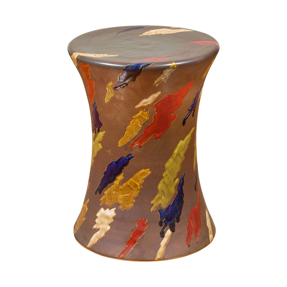 Chinese Contemporary Artisan Glazed and Hand Painted Curving Garden Seat-1. Asian & Chinese Furniture, Art, Antiques, Vintage Home Décor for sale at FEA Home