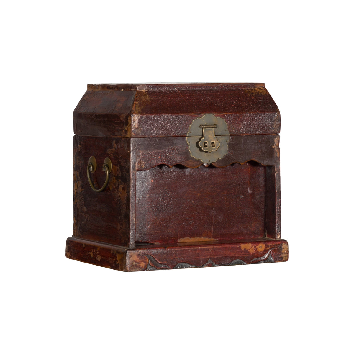 Chinese Early 20th Century Document Box with Scalloped Décor and Removable Panel-1. Asian & Chinese Furniture, Art, Antiques, Vintage Home Décor for sale at FEA Home