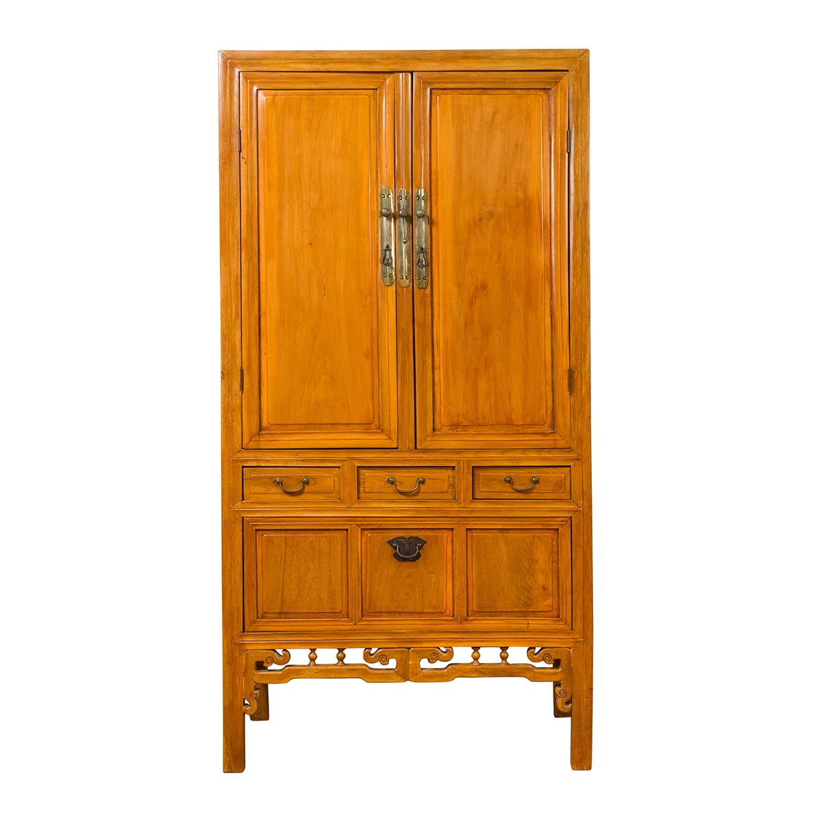 Chinese Ming Dynasty Style Elm Cabinet with Doors, Drawers and Removable Panel-1. Asian & Chinese Furniture, Art, Antiques, Vintage Home Décor for sale at FEA Home