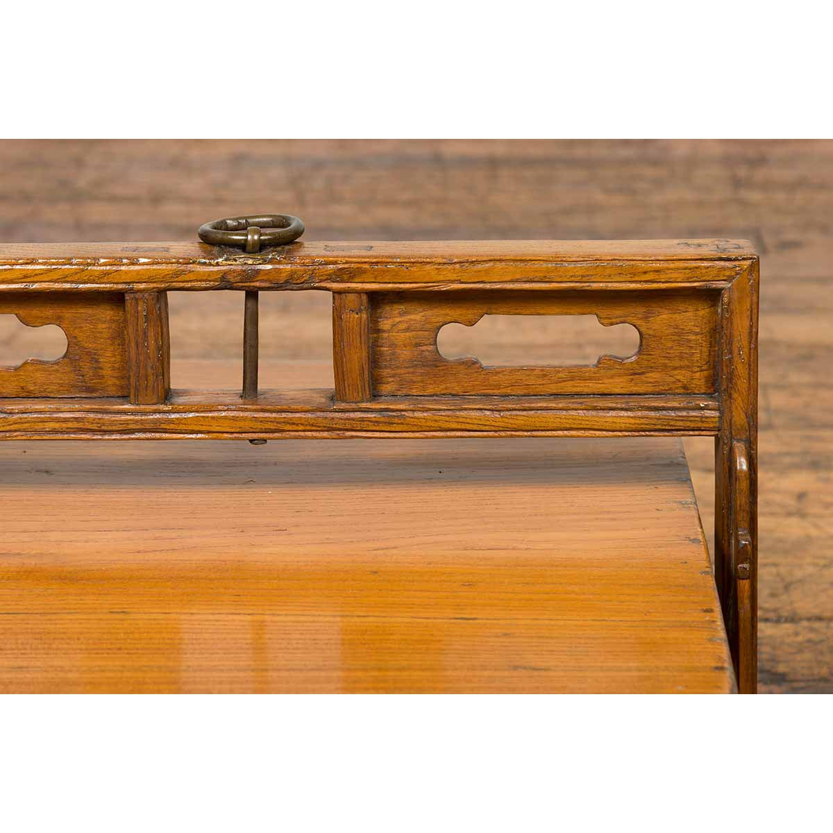 Antique Chinese Wooden Carrying Lunch Box with Pierced Handle-10. Asian &amp; Chinese Furniture, Art, Antiques, Vintage Home Décor for sale at FEA Home