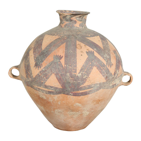 Chinese Neolithic Period 4000 BC Terracotta Storage Jar with Geometric Décor - Antique and Vintage Asian Furniture for Sale at FEA Home