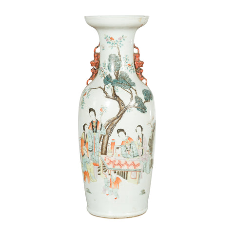 Chinese Qing Porcelain Vase with Hand-Painted Figures and Calligraphy Motifs-YNE121-1. Asian & Chinese Furniture, Art, Antiques, Vintage Home Décor for sale at FEA Home