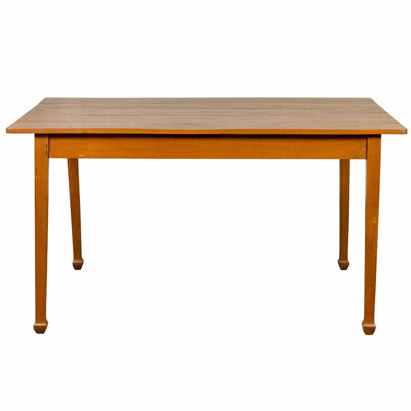 Vintage Chinese Dining Table with Simple Classical Design and Spade Feet-YN6718-1. Asian & Chinese Furniture, Art, Antiques, Vintage Home Décor for sale at FEA Home
