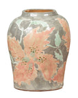 Contemporary American Collection Ceramic Vase with Large Orange Flowers-1. Asian & Chinese Furniture, Art, Antiques, Vintage Home Décor for sale at FEA Home