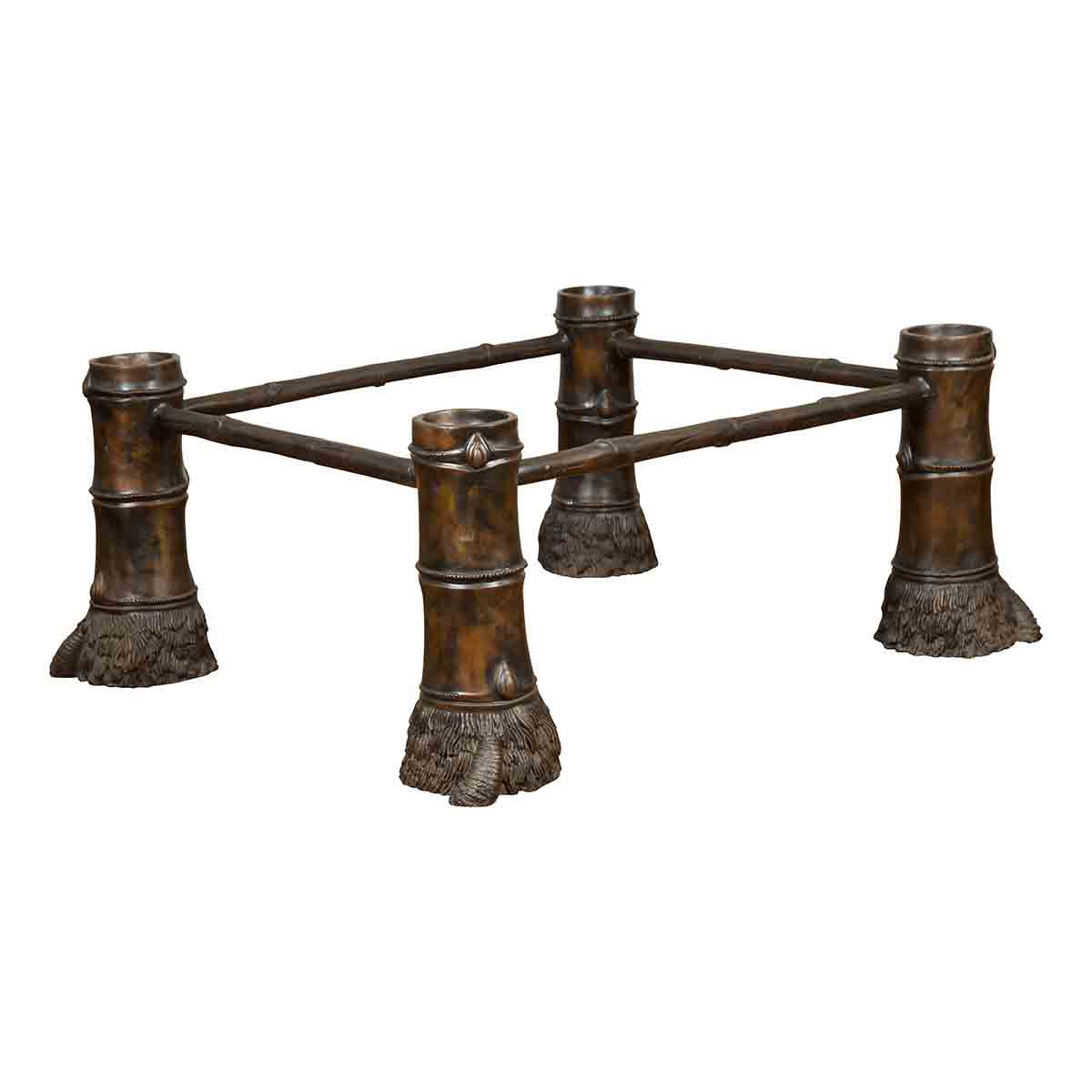 Contemporary Bronze Coffee Table Base with Large Hoof Feet with Brown Patina-1. Asian & Chinese Furniture, Art, Antiques, Vintage Home Décor for sale at FEA Home