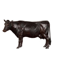 Contemporary Lost Wax Cast Bronze Custom Design Sculpture of a Holstein Cow