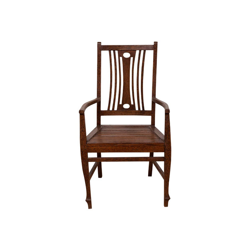 Vintage Dutch Colonial Armchair with Pierced Wood Back Splat, Several Available-YN6050-1. Asian & Chinese Furniture, Art, Antiques, Vintage Home Décor for sale at FEA Home