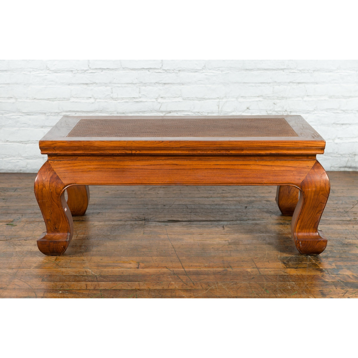 Chinese Shanxi Province Qing Dynasty Elmwood Coffee Table with Woven Rattan Top-2. Asian & Chinese Furniture, Art, Antiques, Vintage Home Décor for sale at FEA Home