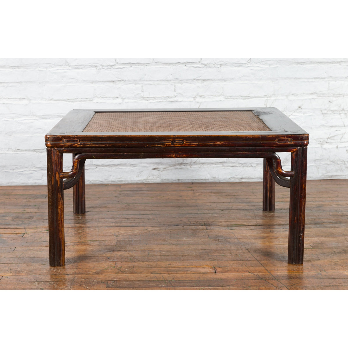 Chinese Ming Dynasty Style Wooden Coffee Table with Hand-Woven Rattan Top-3. Asian &amp; Chinese Furniture, Art, Antiques, Vintage Home Décor for sale at FEA Home