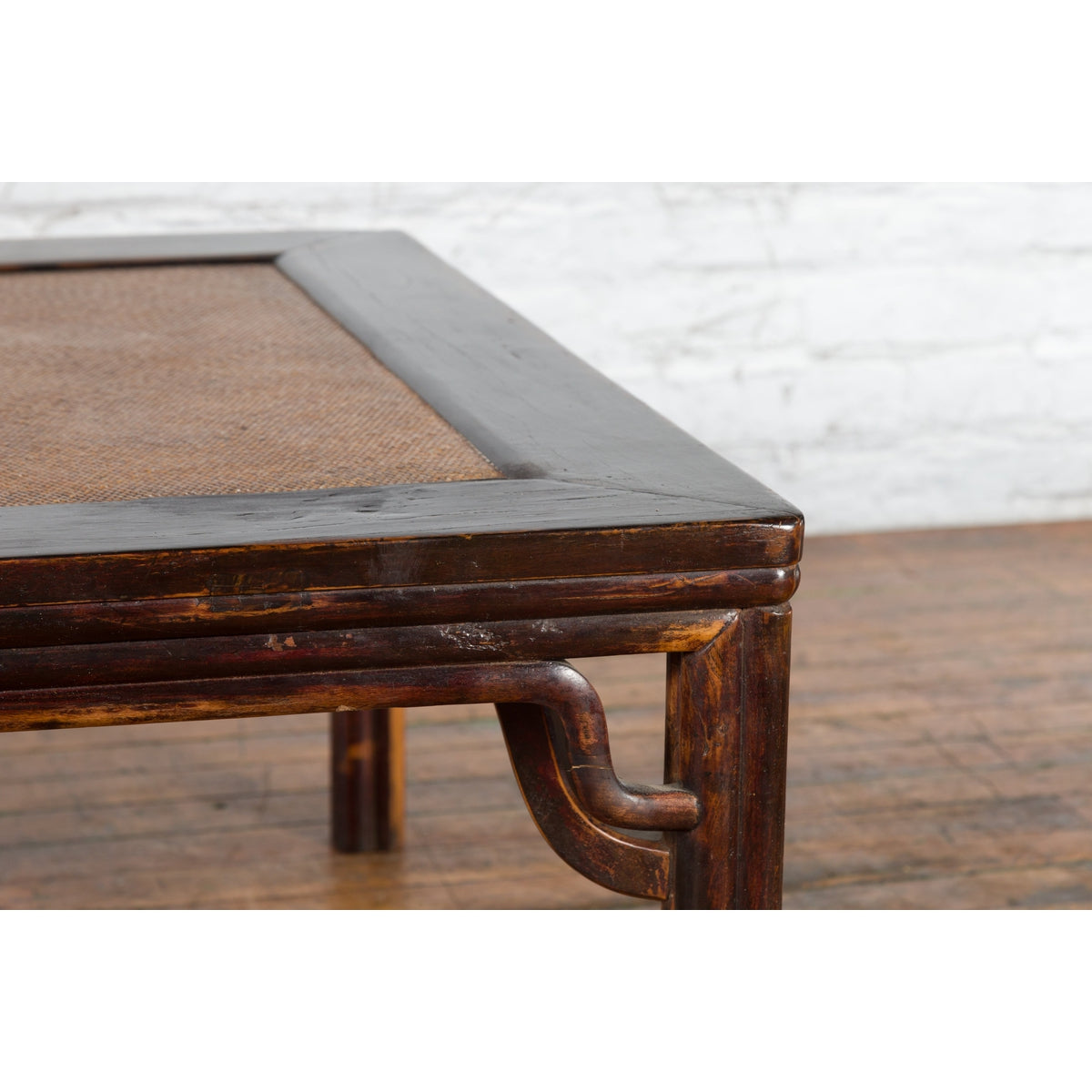 Chinese Ming Dynasty Style Wooden Coffee Table with Hand-Woven Rattan Top-5. Asian &amp; Chinese Furniture, Art, Antiques, Vintage Home Décor for sale at FEA Home