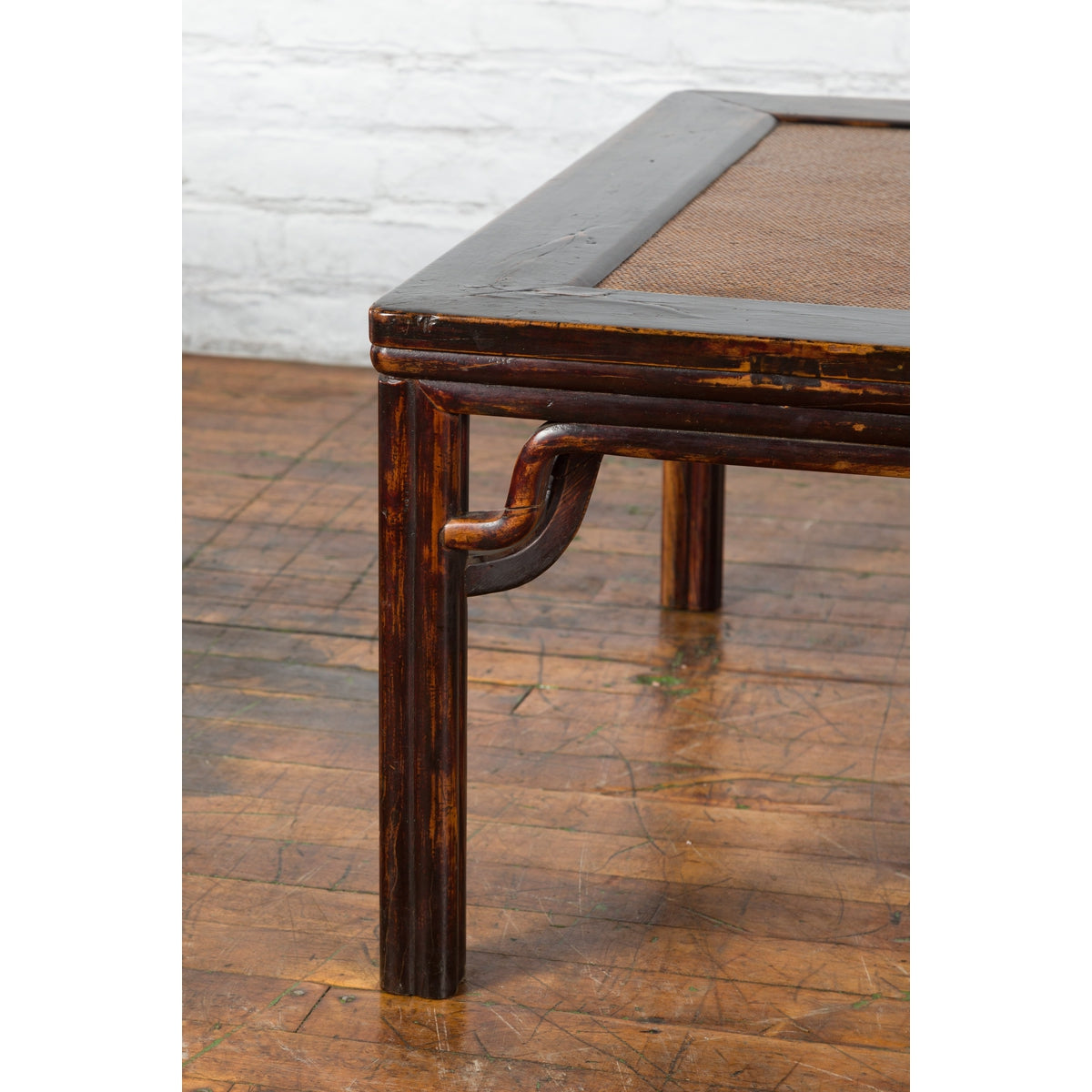 Chinese Ming Dynasty Style Wooden Coffee Table with Hand-Woven Rattan Top-6. Asian &amp; Chinese Furniture, Art, Antiques, Vintage Home Décor for sale at FEA Home
