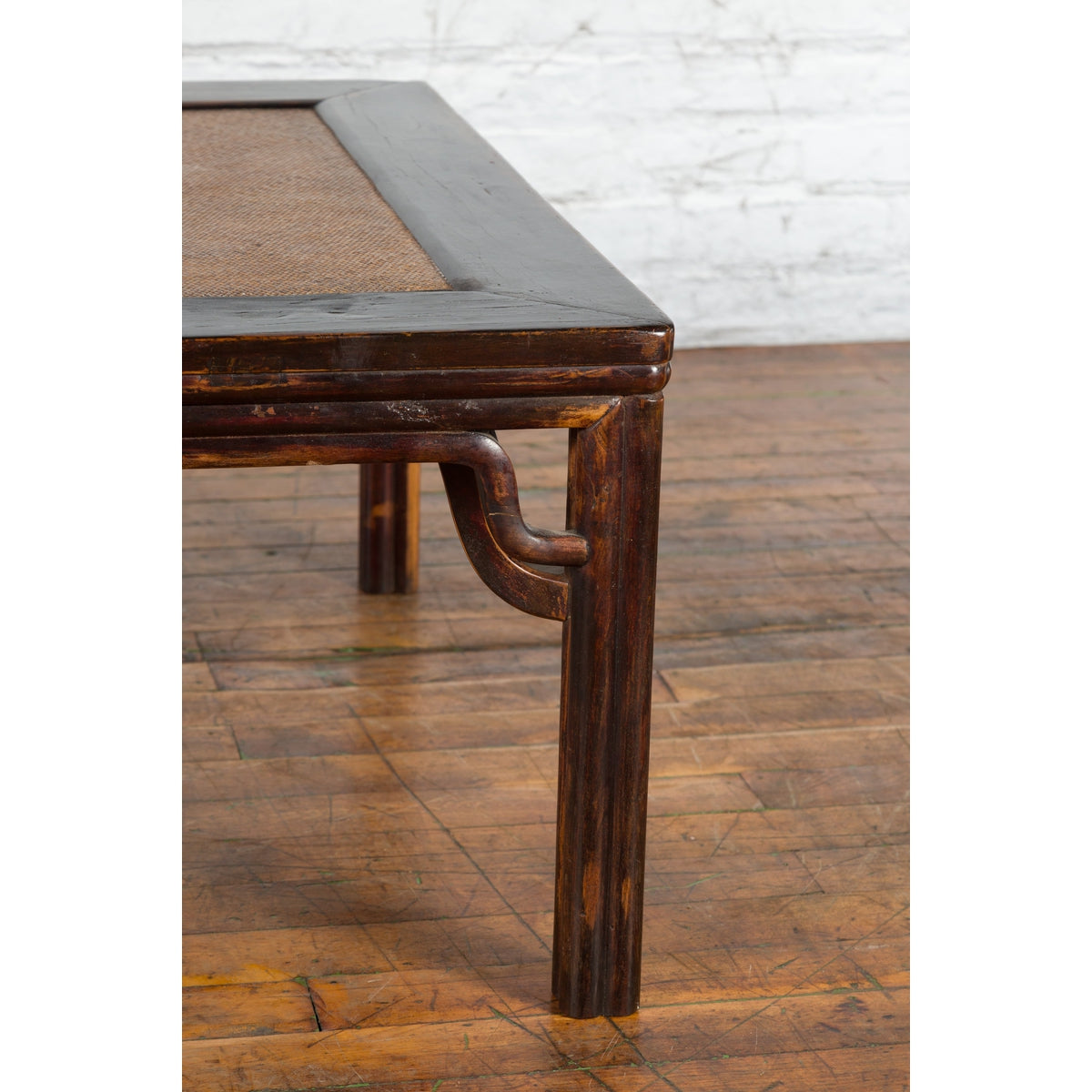 Chinese Ming Dynasty Style Wooden Coffee Table with Hand-Woven Rattan Top-7. Asian &amp; Chinese Furniture, Art, Antiques, Vintage Home Décor for sale at FEA Home