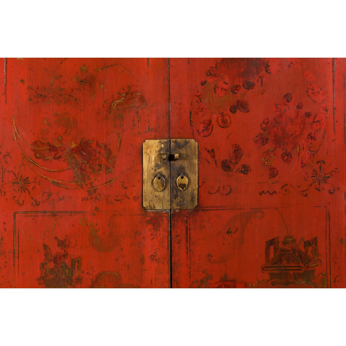 Chinese Qing Dynasty Shanxi Wedding Cabinet with Original Red Lacquer-12. Asian &amp; Chinese Furniture, Art, Antiques, Vintage Home Décor for sale at FEA Home