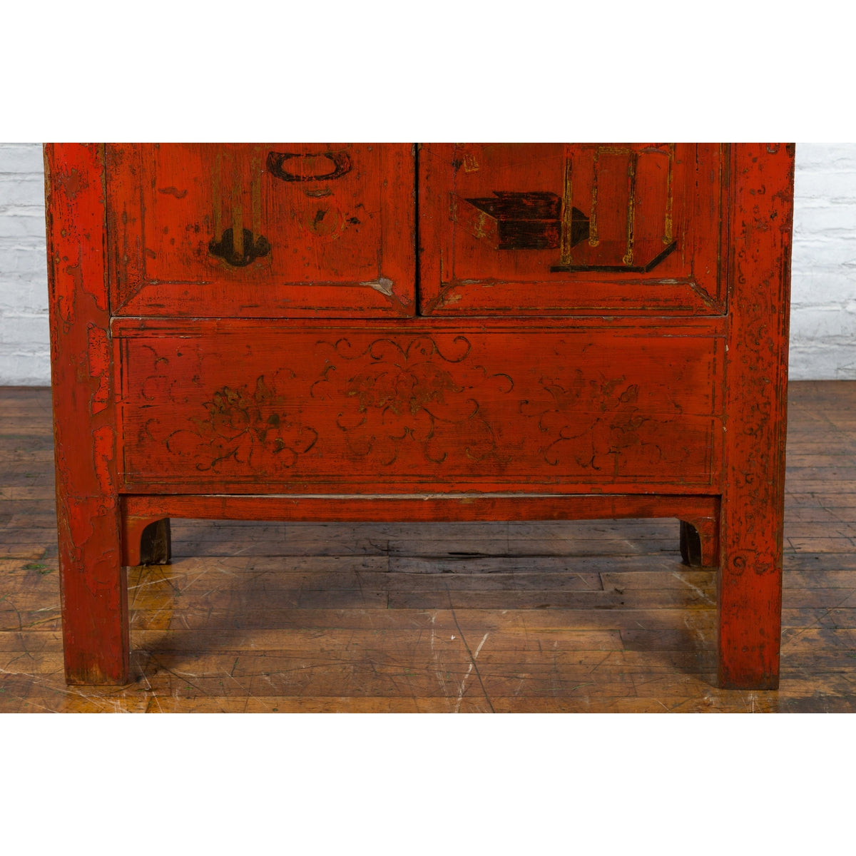 Chinese Qing Dynasty Shanxi Wedding Cabinet with Original Red Lacquer-14. Asian &amp; Chinese Furniture, Art, Antiques, Vintage Home Décor for sale at FEA Home
