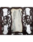 Pair of Chinese Hand Carved Rosewood Armchairs with Marble Splat and Dark Patina-14. Asian & Chinese Furniture, Art, Antiques, Vintage Home Décor for sale at FEA Home