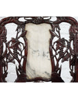 Pair of Chinese Hand Carved Rosewood Armchairs with Marble Splat and Dark Patina-16. Asian & Chinese Furniture, Art, Antiques, Vintage Home Décor for sale at FEA Home