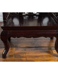 Pair of Chinese Hand Carved Rosewood Armchairs with Marble Splat and Dark Patina-18. Asian & Chinese Furniture, Art, Antiques, Vintage Home Décor for sale at FEA Home