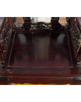 Pair of Chinese Hand Carved Rosewood Armchairs with Marble Splat and Dark Patina-20. Asian & Chinese Furniture, Art, Antiques, Vintage Home Décor for sale at FEA Home