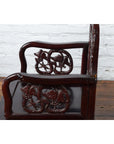 Pair of Chinese Hand Carved Rosewood Armchairs with Marble Splat and Dark Patina-23. Asian & Chinese Furniture, Art, Antiques, Vintage Home Décor for sale at FEA Home
