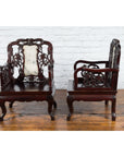 Pair of Chinese Hand Carved Rosewood Armchairs with Marble Splat and Dark Patina-8. Asian & Chinese Furniture, Art, Antiques, Vintage Home Décor for sale at FEA Home