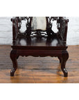 Pair of Chinese Hand Carved Rosewood Armchairs with Marble Splat and Dark Patina-4. Asian & Chinese Furniture, Art, Antiques, Vintage Home Décor for sale at FEA Home