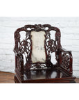 Pair of Chinese Hand Carved Rosewood Armchairs with Marble Splat and Dark Patina-9. Asian & Chinese Furniture, Art, Antiques, Vintage Home Décor for sale at FEA Home