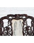 Pair of Chinese Hand Carved Rosewood Armchairs with Marble Splat and Dark Patina-11. Asian & Chinese Furniture, Art, Antiques, Vintage Home Décor for sale at FEA Home
