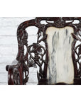 Pair of Chinese Hand Carved Rosewood Armchairs with Marble Splat and Dark Patina-12. Asian & Chinese Furniture, Art, Antiques, Vintage Home Décor for sale at FEA Home