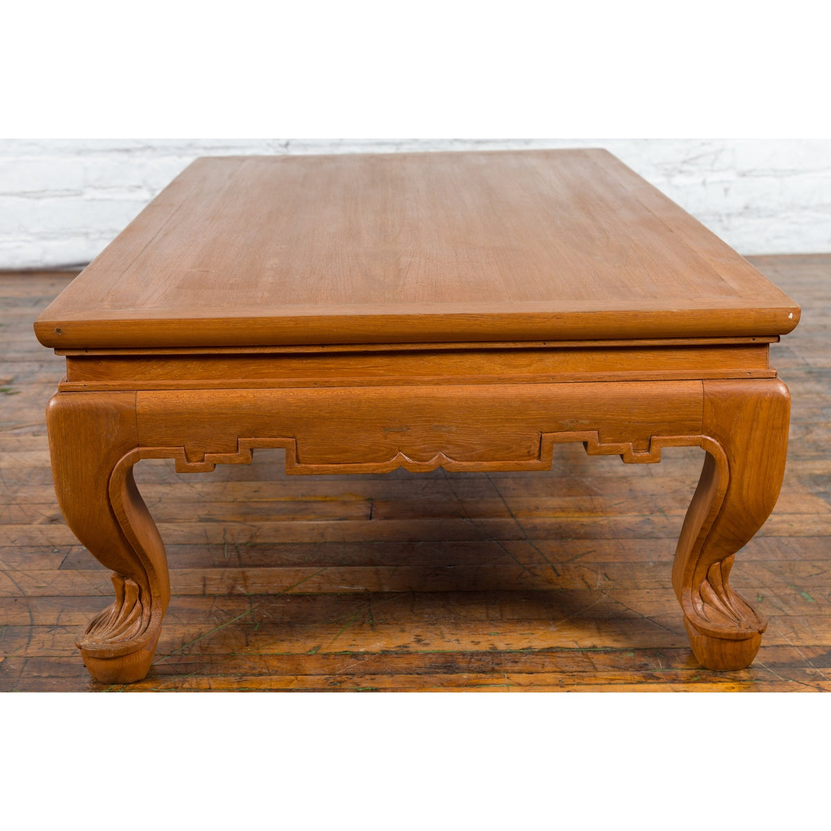 Vintage Thai Coffee Table with Waisted Top, Carved Apron and Cabriole Legs-13. Asian &amp; Chinese Furniture, Art, Antiques, Vintage Home Décor for sale at FEA Home