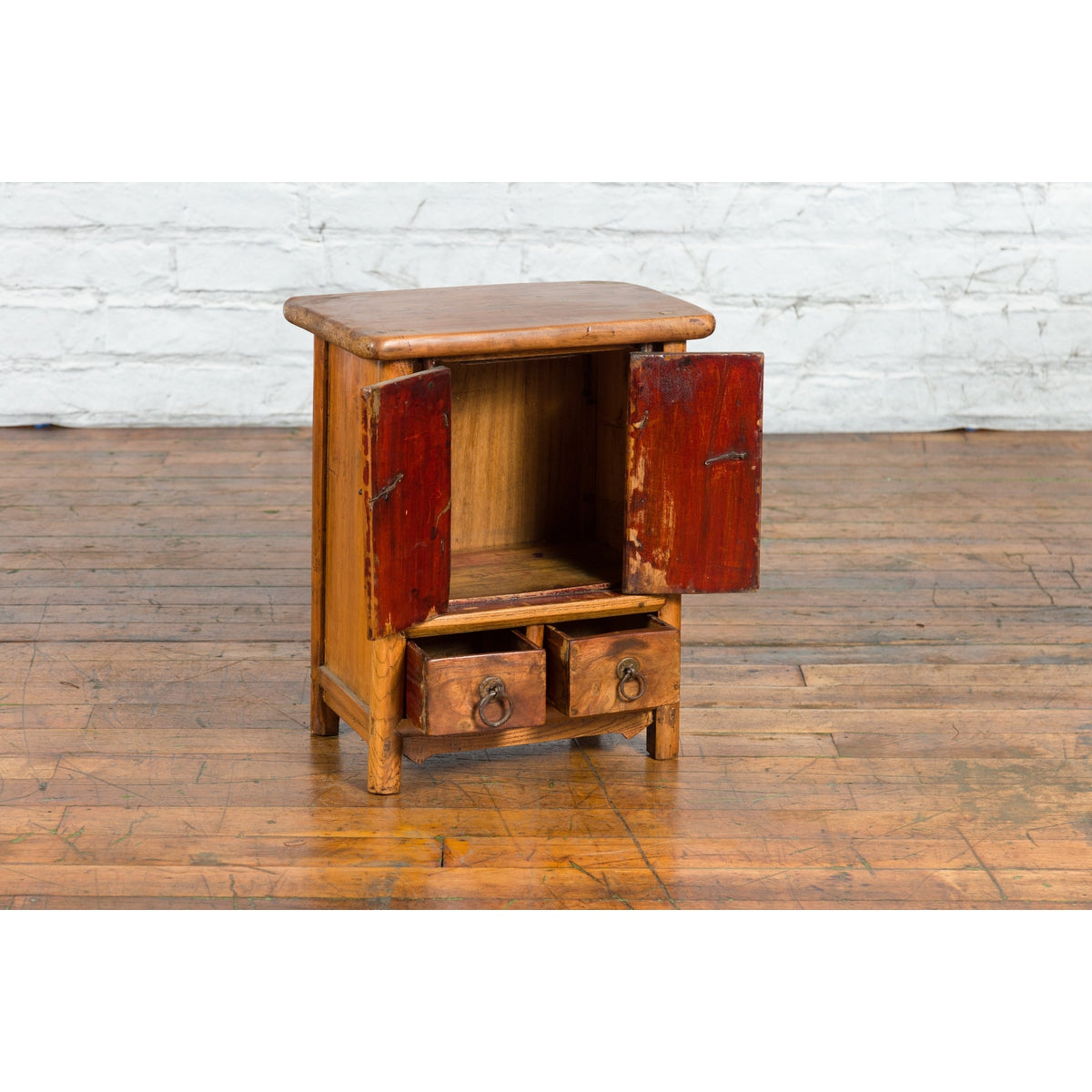 Chinese Qing Dynasty 19th Century Small Bedside Cabinet with Tapering Lines-8. Asian &amp; Chinese Furniture, Art, Antiques, Vintage Home Décor for sale at FEA Home