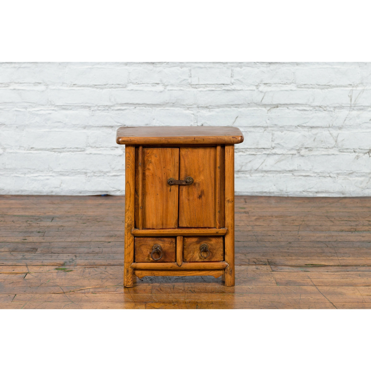 Chinese Qing Dynasty 19th Century Small Bedside Cabinet with Tapering Lines-12. Asian &amp; Chinese Furniture, Art, Antiques, Vintage Home Décor for sale at FEA Home