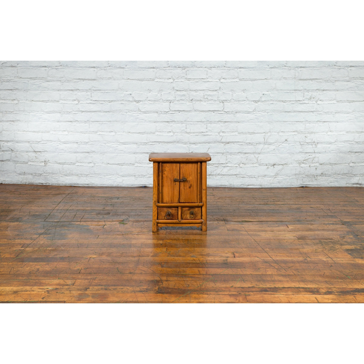 Chinese Qing Dynasty 19th Century Small Bedside Cabinet with Tapering Lines-13. Asian &amp; Chinese Furniture, Art, Antiques, Vintage Home Décor for sale at FEA Home