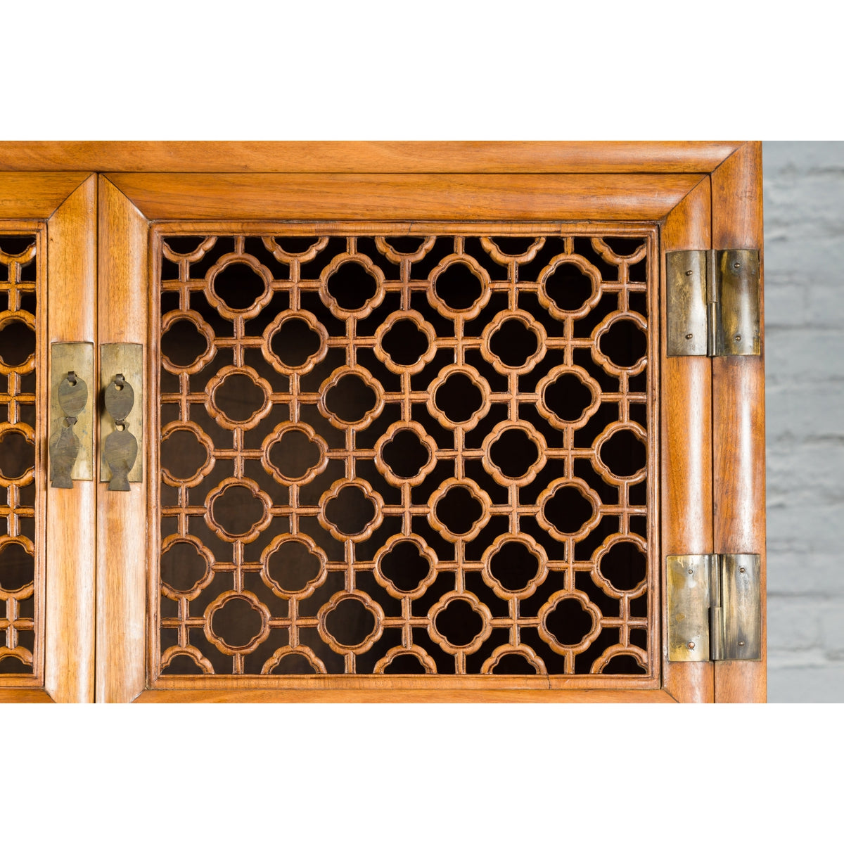 Chinese Qing Dynasty 19th Century Kitchen Cabinet with Quatrefoil Style Fretwork-11. Asian &amp; Chinese Furniture, Art, Antiques, Vintage Home Décor for sale at FEA Home