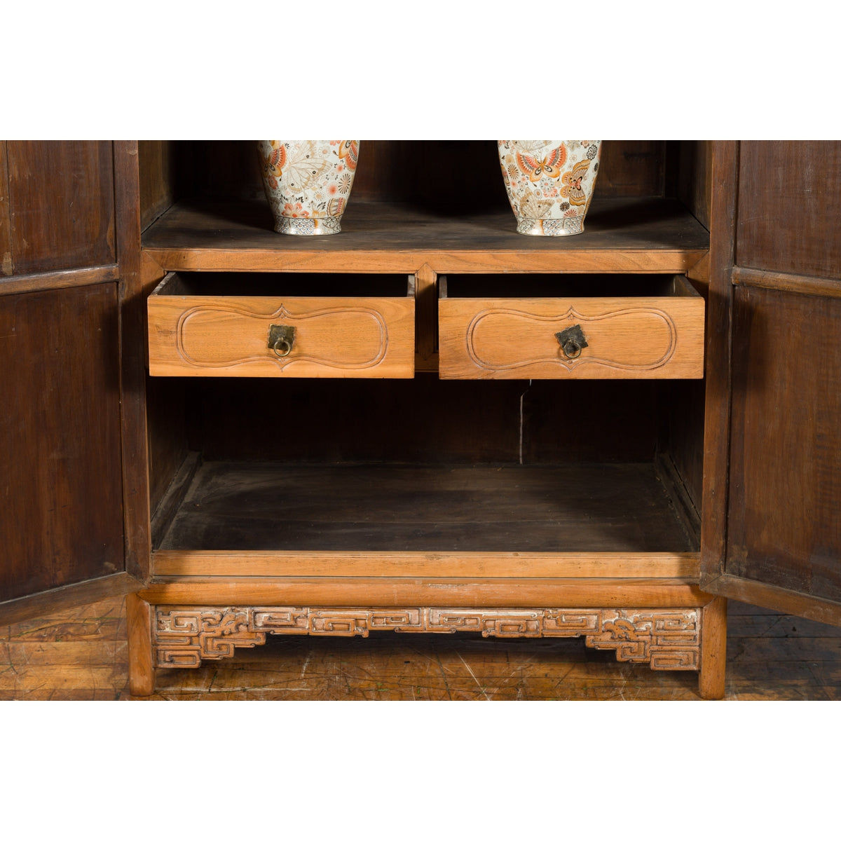 Chinese Qing Dynasty 19th Century Kitchen Cabinet with Quatrefoil Style Fretwork-12. Asian &amp; Chinese Furniture, Art, Antiques, Vintage Home Décor for sale at FEA Home