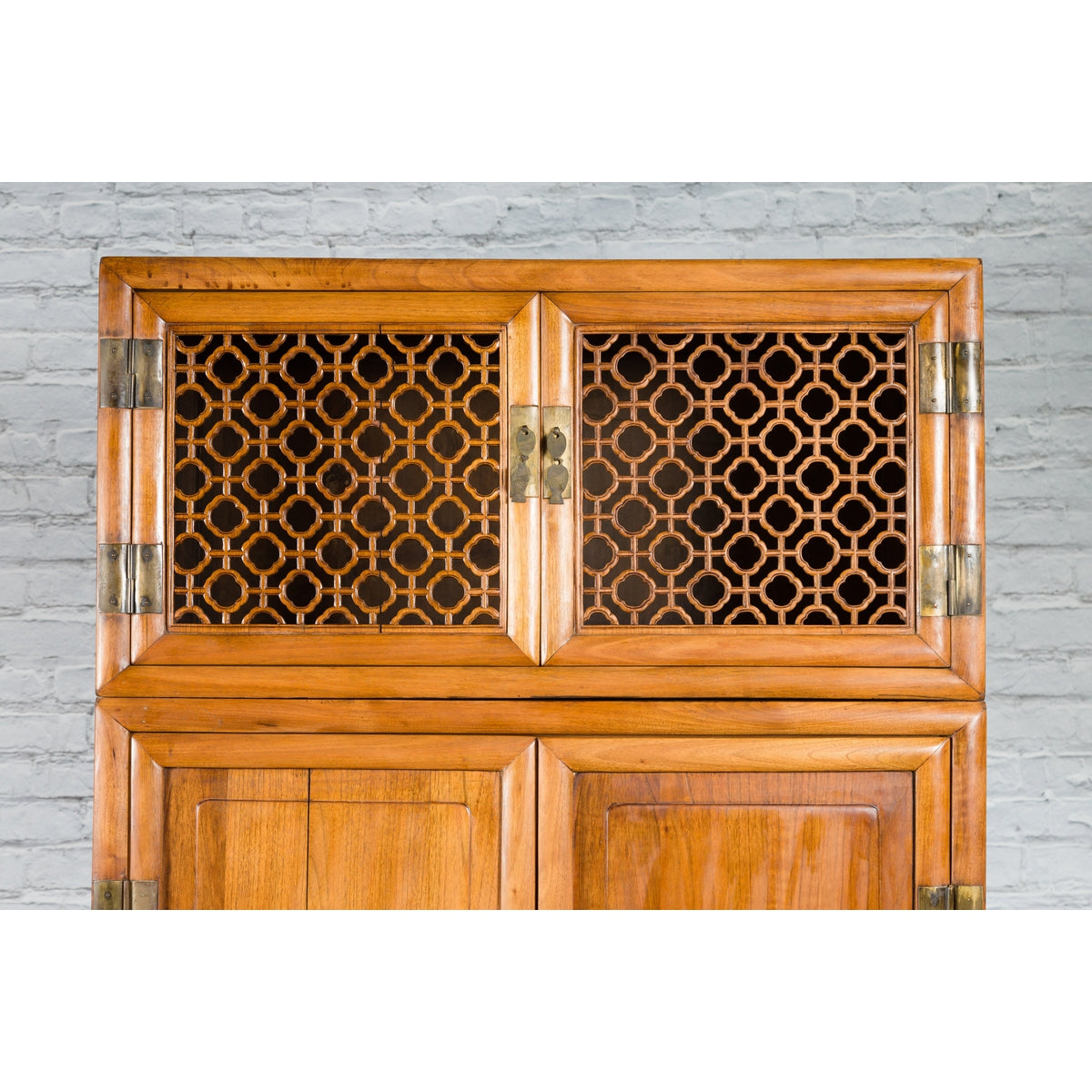 Chinese Qing Dynasty 19th Century Kitchen Cabinet with Quatrefoil Style Fretwork-5. Asian &amp; Chinese Furniture, Art, Antiques, Vintage Home Décor for sale at FEA Home