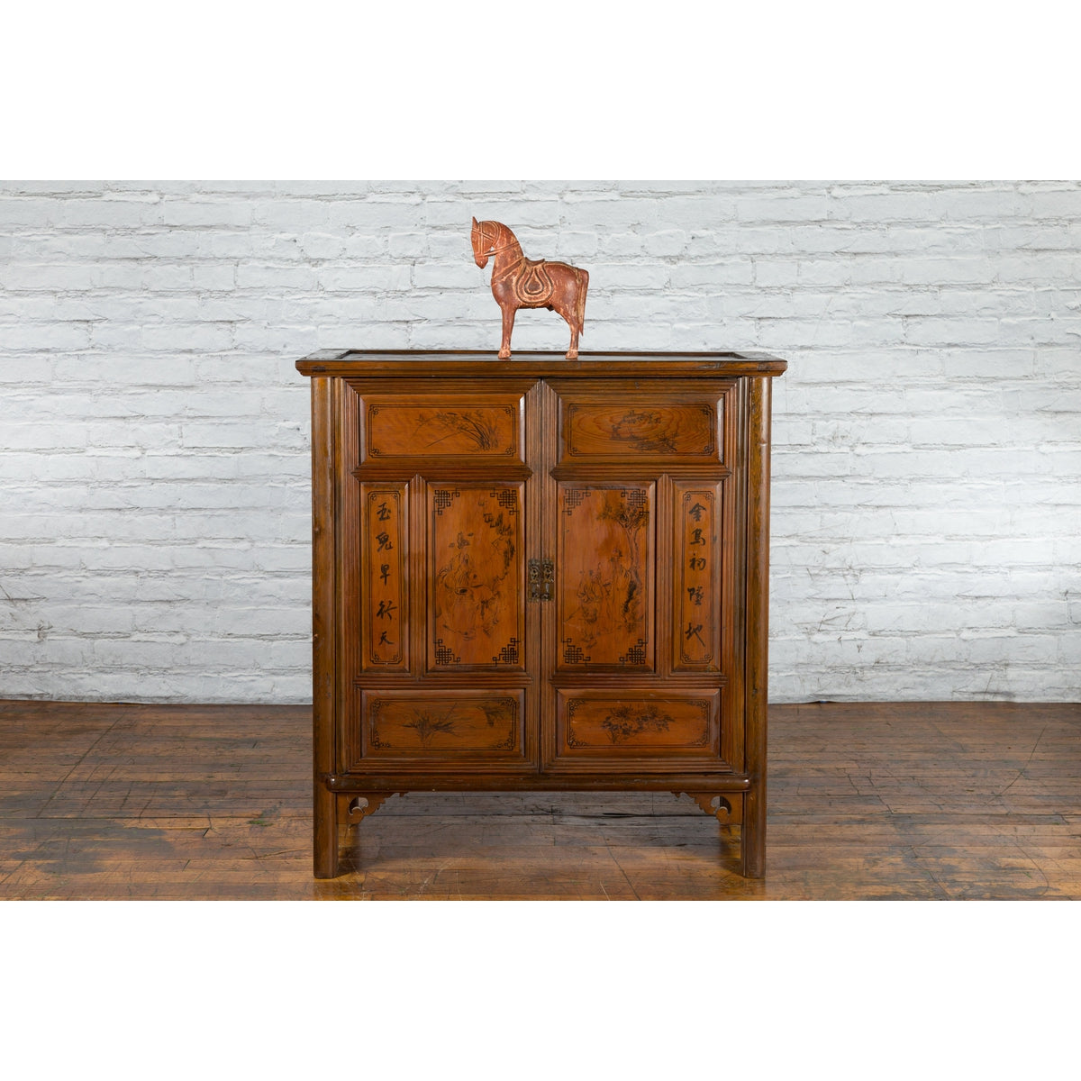 Chinese Early 20th Century Cabinet with Hand-Painted Figures and Calligraphy-5. Asian &amp; Chinese Furniture, Art, Antiques, Vintage Home Décor for sale at FEA Home