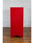 Chinese Antique Style Red Lacquered Liquor Cabinet with Revolving Hidden Panel-17. Asian & Chinese Furniture, Art, Antiques, Vintage Home Décor for sale at FEA Home