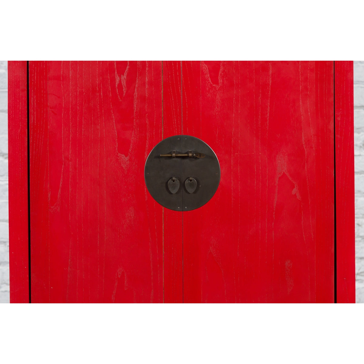 Chinese Antique Style Red Lacquered Liquor Cabinet with Revolving Hidden Panel-12. Asian &amp; Chinese Furniture, Art, Antiques, Vintage Home Décor for sale at FEA Home