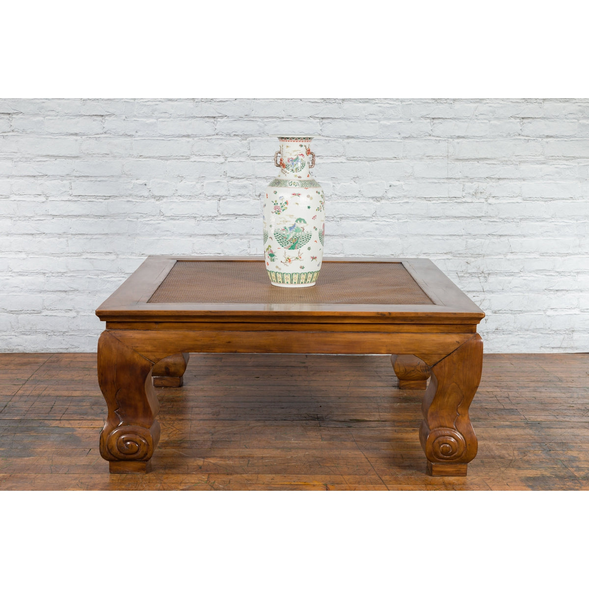 Chinese 19th Century Qing Dynasty Coffee Table with Rattan Top Inset-2. Asian & Chinese Furniture, Art, Antiques, Vintage Home Décor for sale at FEA Home