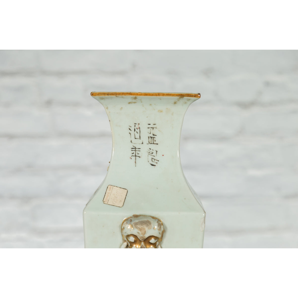 Chinese Qing 19th Century Altar Vase with Hand-Painted Flowers and Birds-11. Asian &amp; Chinese Furniture, Art, Antiques, Vintage Home Décor for sale at FEA Home
